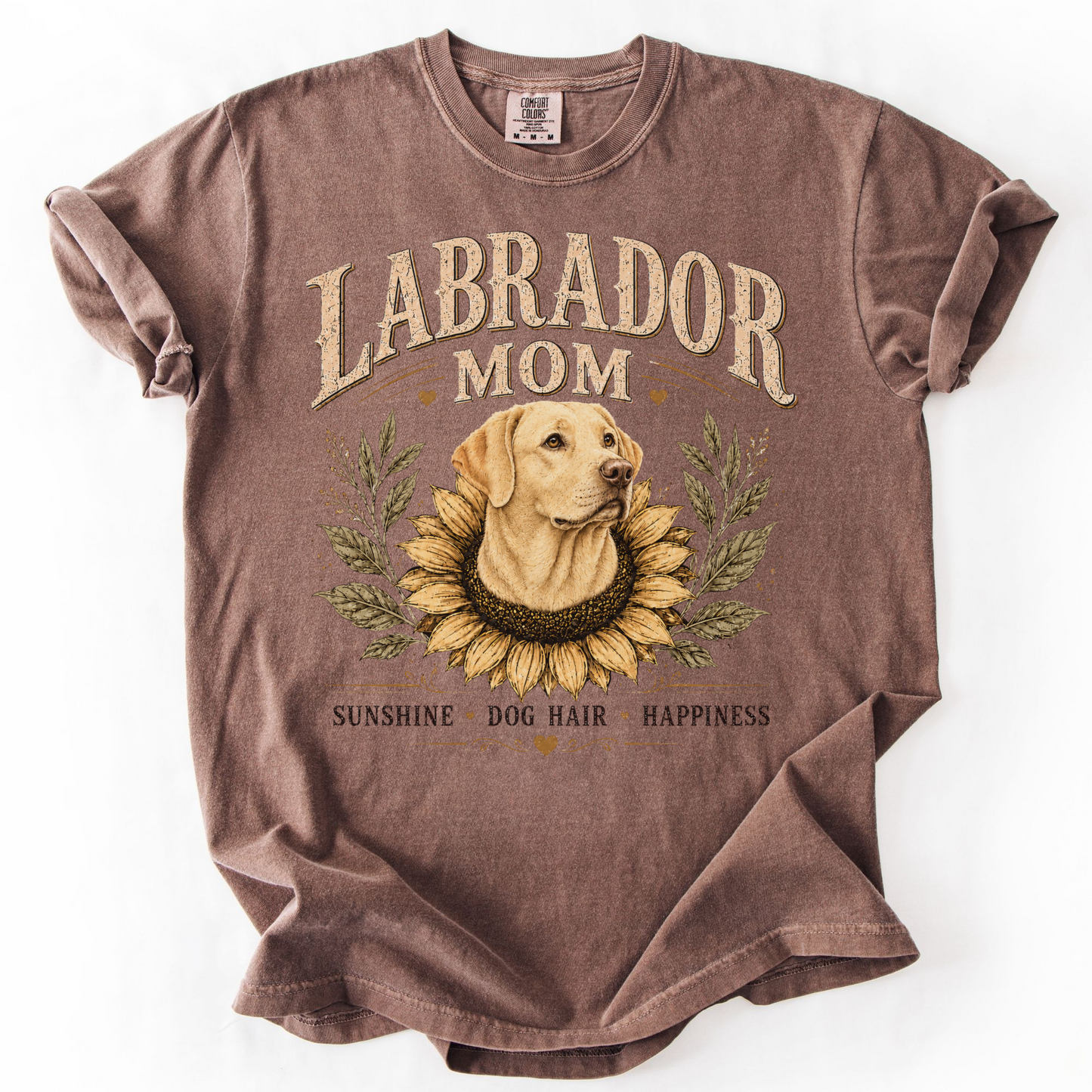 Yellow Lab Mom Shirt, Labrador Retriever Sunflower Tee, Vintage Dog Lover Gift