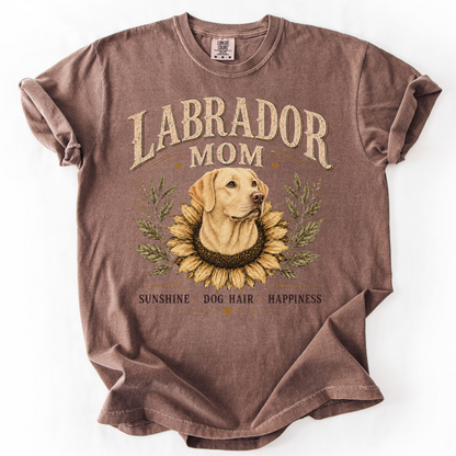 Yellow Lab Mom Shirt, Labrador Retriever Sunflower Tee, Vintage Dog Lover Gift