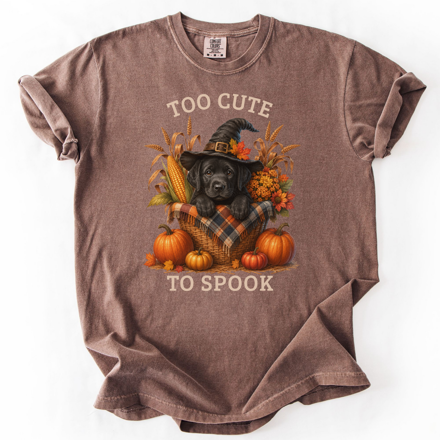 Black Lab Halloween Shirt, Too Cute To Spook Fall Dog Lover Tee