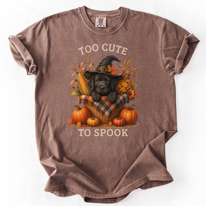 Black Lab Halloween Shirt, Too Cute To Spook Fall Dog Lover Tee