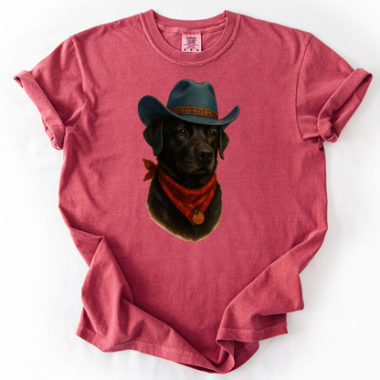 Custom Cowboy Dog Shirt Personalized Western Pet Portrait Comfort Colors Tee