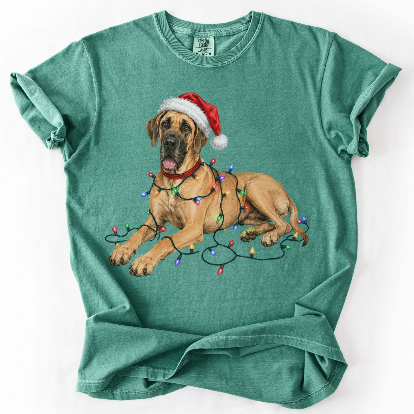 Fawn Great Dane Christmas Lights Shirt