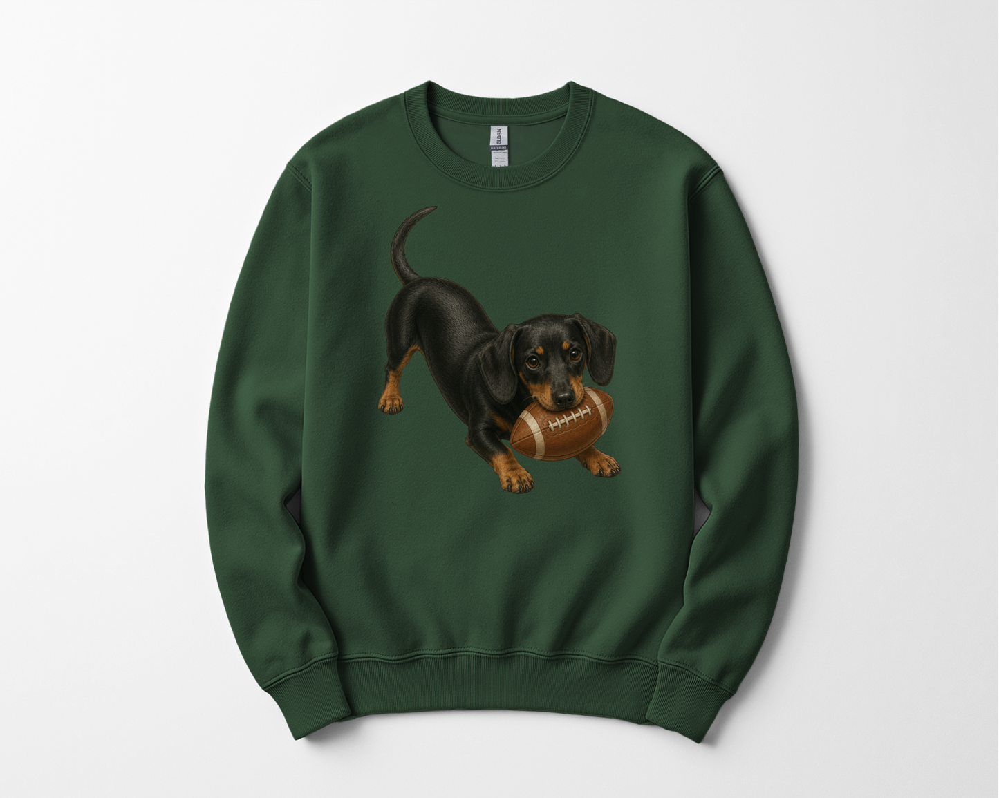 Black Tan Dachshund Football Sweatshirt