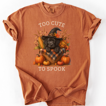 Black Lab Halloween Shirt, Too Cute To Spook Fall Dog Lover Tee