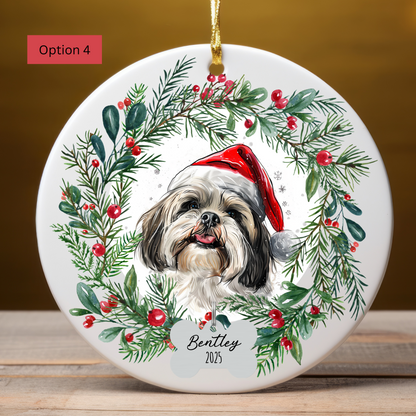 Personalized Lhasa Apso Christmas Ornament, Custom Dog Ornament, Holiday Pet Keepsake, Unique Pet Lover Gift, Cute Dog Tree Decor