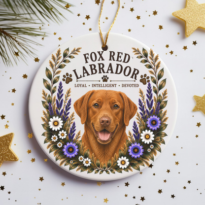 Fox Red Lab Loyal • Intelligent• Devoted Ornament