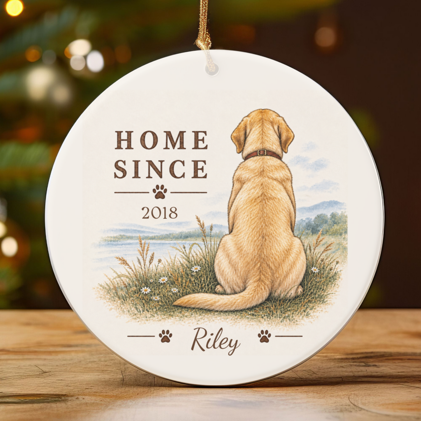 Personalized Dog Ornament, Double Sided Gotcha Day Gift, Custom Pet Adoption Keepsake