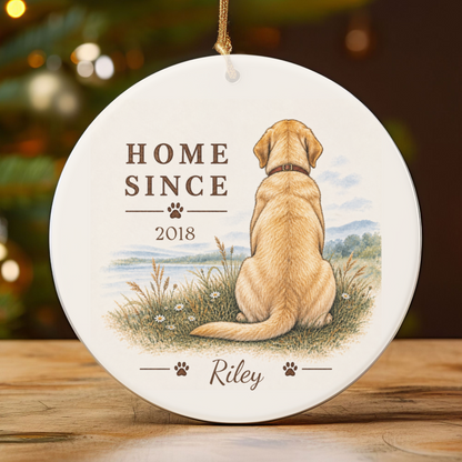 Personalized Dog Ornament, Double Sided Gotcha Day Gift, Custom Pet Adoption Keepsake