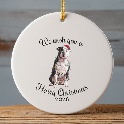Christmas American Bulldog Ornament, Christmas Lights Dog Keepsake, Christmas Dog, American Bulldog Mom, Gift For Dog Lover