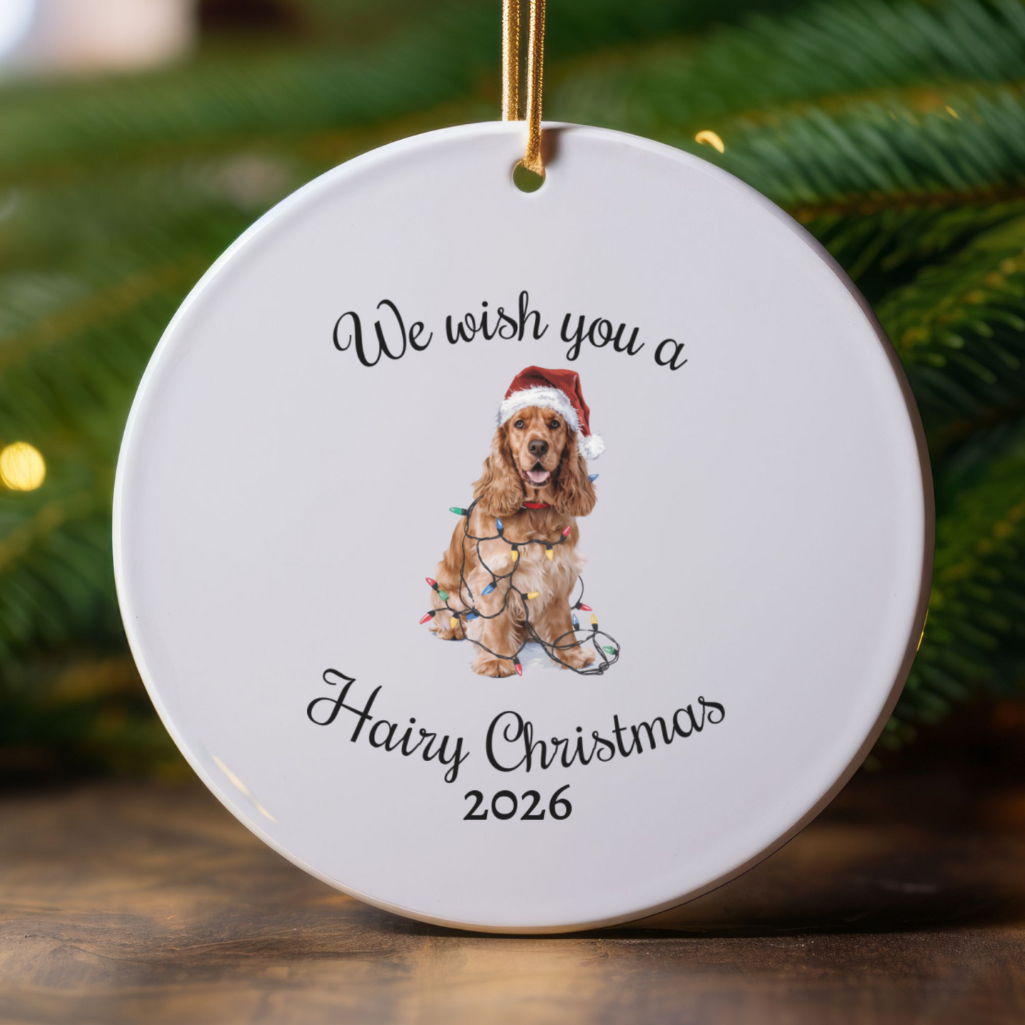 Cocker Spaniel Ornament, Personalized Christmas Keepsake