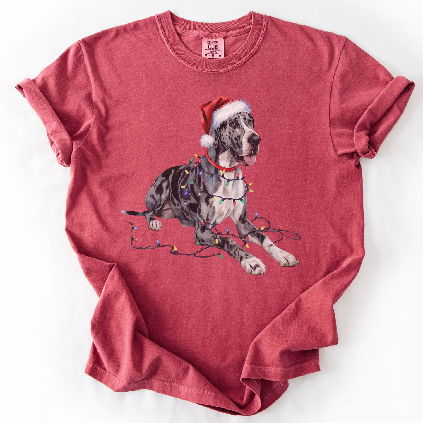 Christmas Great Dane Shirt, Christmas Lights Dog Shirt, Christmas Dog, Great Dane Mom Shirt, Gift for Dog Lover, Great Dane