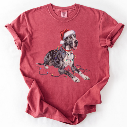 Christmas Great Dane Shirt, Christmas Lights Dog Shirt, Christmas Dog, Great Dane Mom Shirt, Gift for Dog Lover, Great Dane