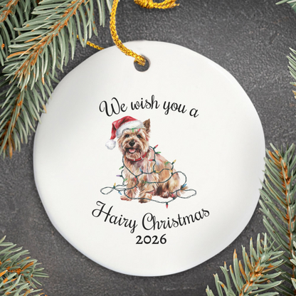 Christmas Cairn Terrier Ornament, Cairn Terrier Mom, Christmas Lights Dog Keepsake, Christmas Dog, Gift For Dog Lover, Cairn Terrier