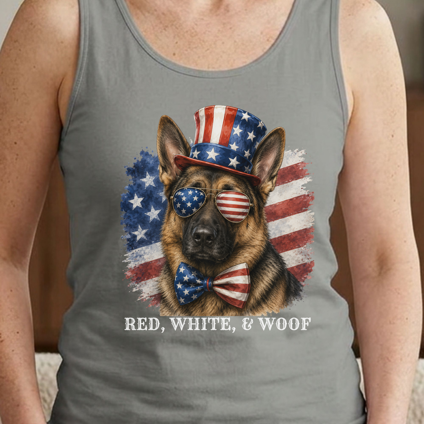 Patriotic German Shepherd Tank Top