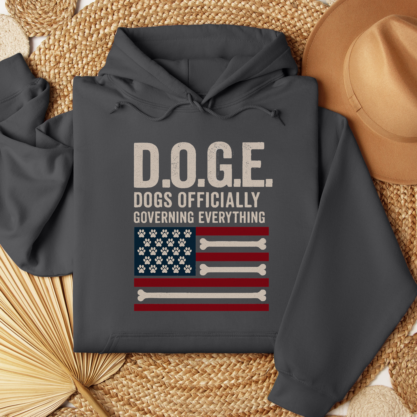 DOGE Funny Patriotic Dog Shirt Dogs Officially Governing Everything Tee for Pet Lovers and 4th of July Fans