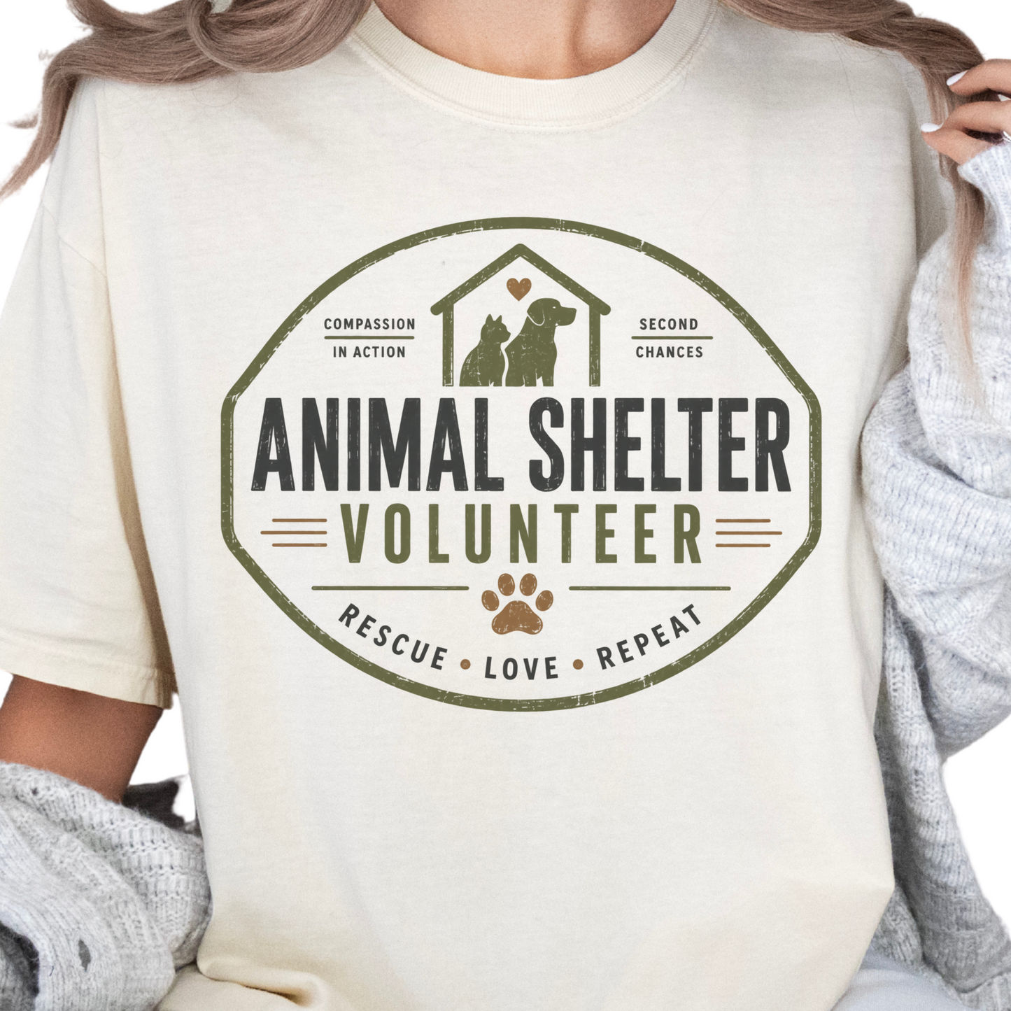 Animal Shelter Volunteer Shirt, Animal Rescue Volunteer Gift, Comfort Colors Rescue Lover Tee