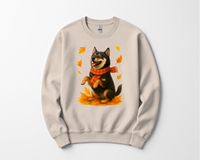 Load image into Gallery viewer, Shiba Inu Autumn Shirt, Cozy Dog Sweatshirt, Fall Shiba Lover Gift, Cute Pet Apparel, Autumn Leaves T-shirt, Dog Lover Clothing
