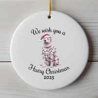 Load image into Gallery viewer, Christmas Kuvasz Ornament, Christmas Lights Dog Keepsake
