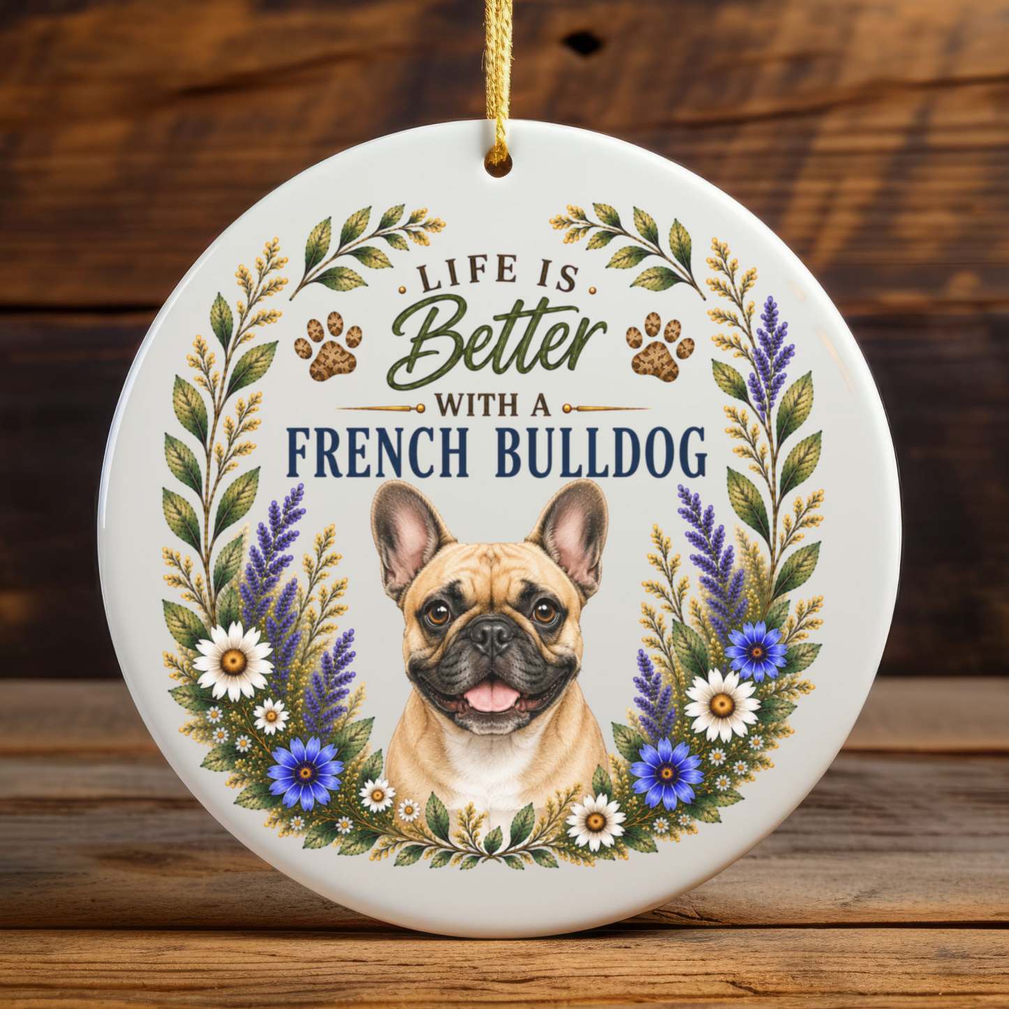 French Bulldog Ornament - Liife Is Better