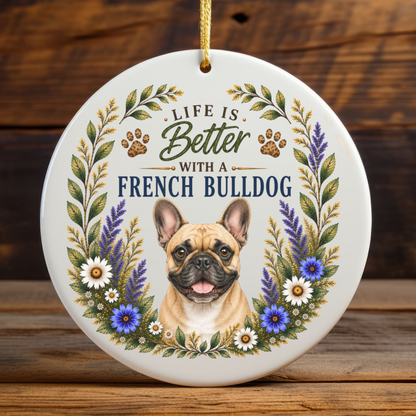 French Bulldog Ornament - Liife Is Better