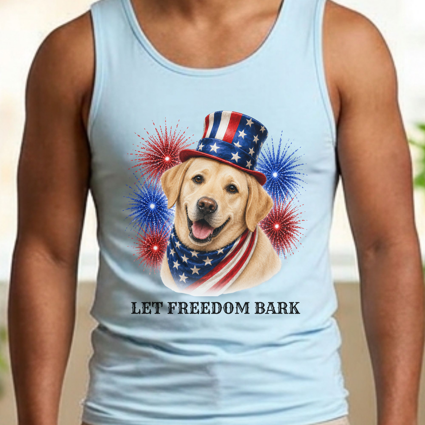 Patriotic Yellow Lab Tank Top