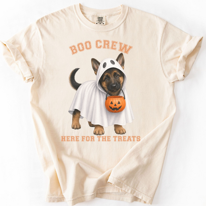 German Shepherd Boo Crew Halloween Shirt, Here for the Treats Dog Mom Tee