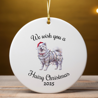 Load image into Gallery viewer, Christmas Samoyed Ornament, Christmas Lights Dog Keepsake
