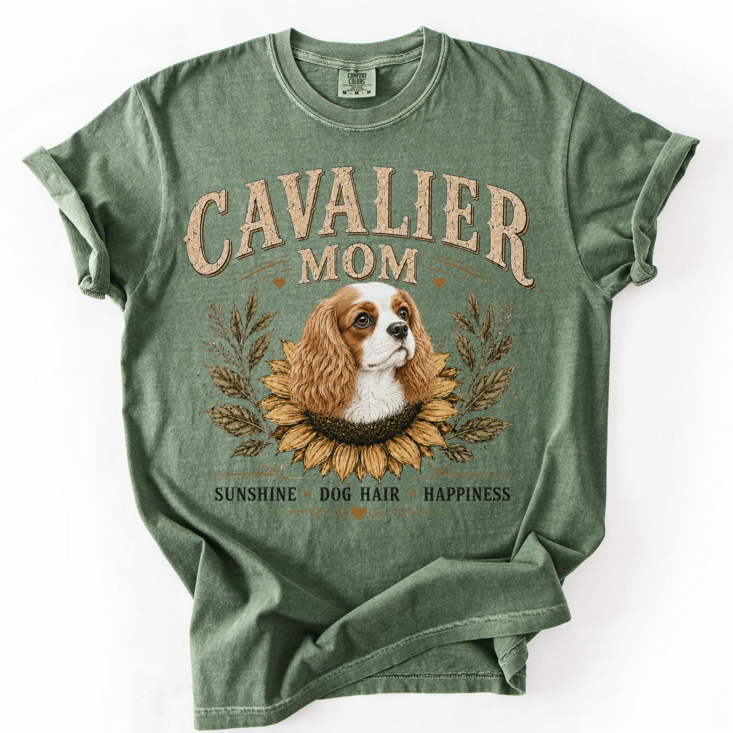 Blenheim Cavalier Mom Shirt, Cavalier King Charles Spaniel Tee, Sunflower Dog Lover Gift