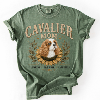 Blenheim Cavalier Mom Shirt, Cavalier King Charles Spaniel Tee, Sunflower Dog Lover Gift
