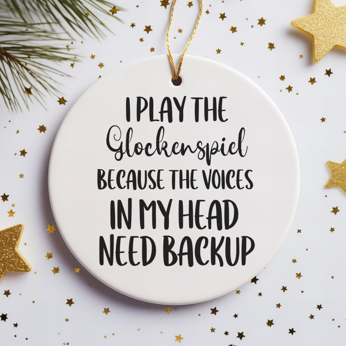 Glockenspiel Ornament, Ceramic Musician Gift