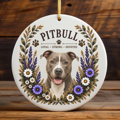 Pit Bull Ornament, Pitbull Lover Gift, Pit Bull Mom Gift, Dog Breed Keepsake