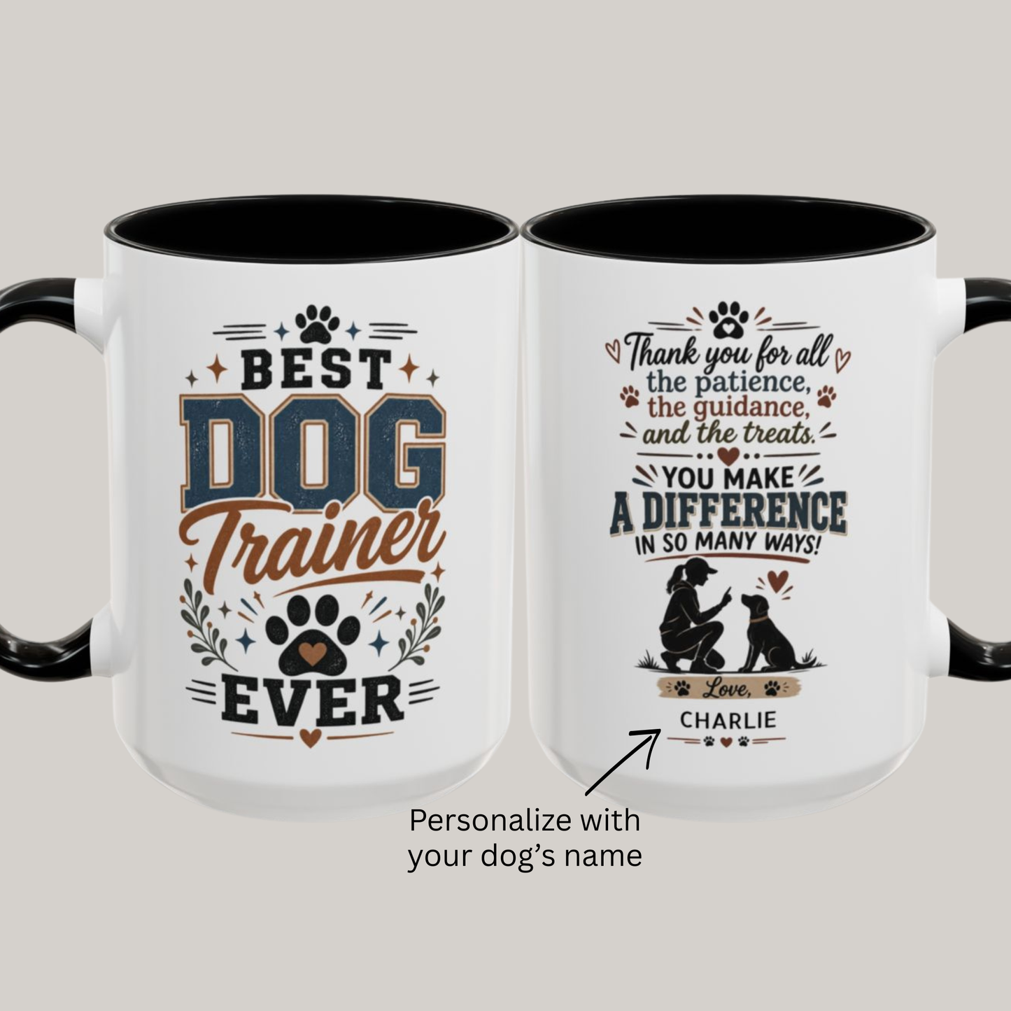 Personalized Thank You Dog Trainer Mug