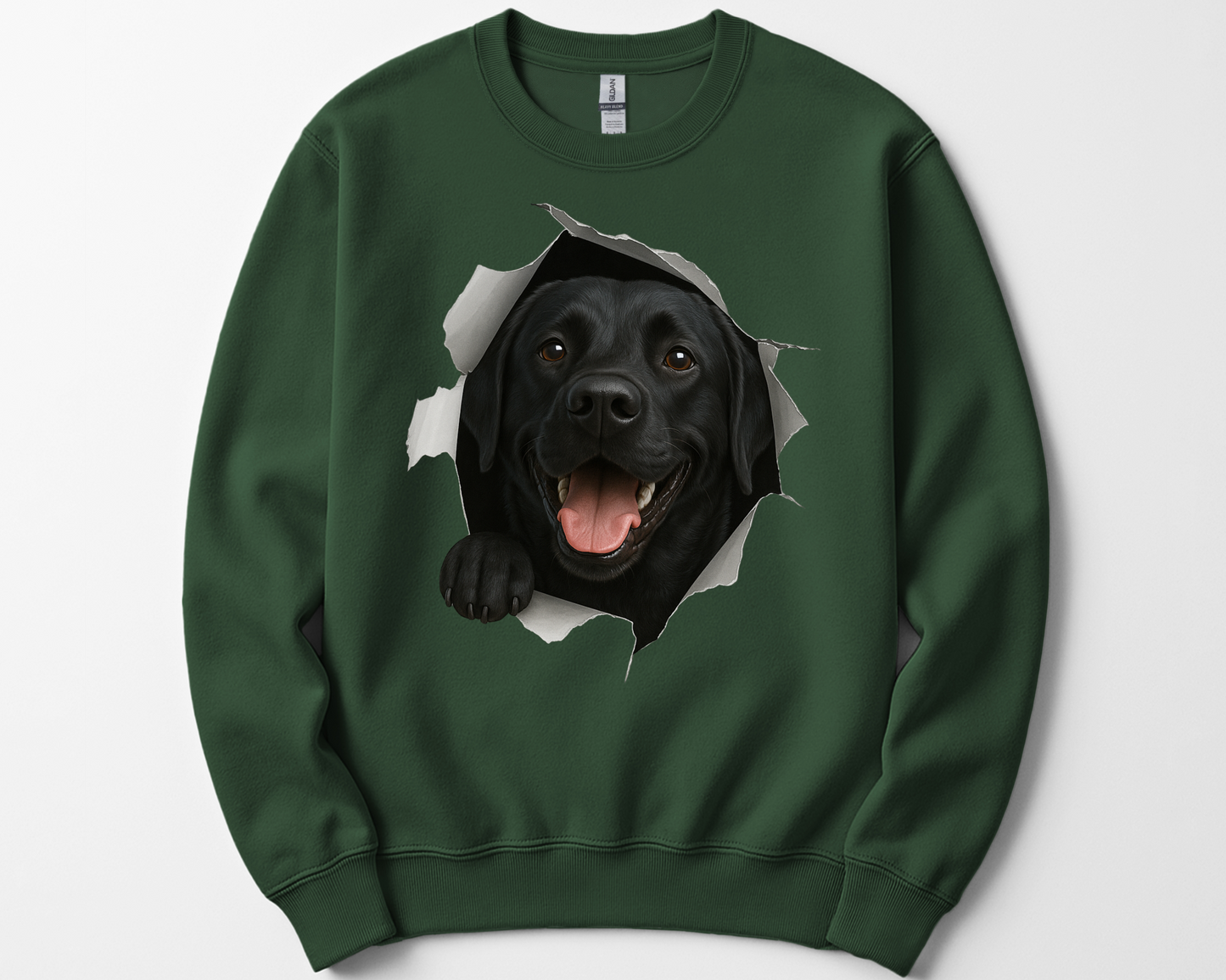 Peeking Black Lab Sweatshirt – Cute Dog Lover Gift, Funny Labrador Crewneck for Pet Owners, Black Lab Mom & Dad Shirt