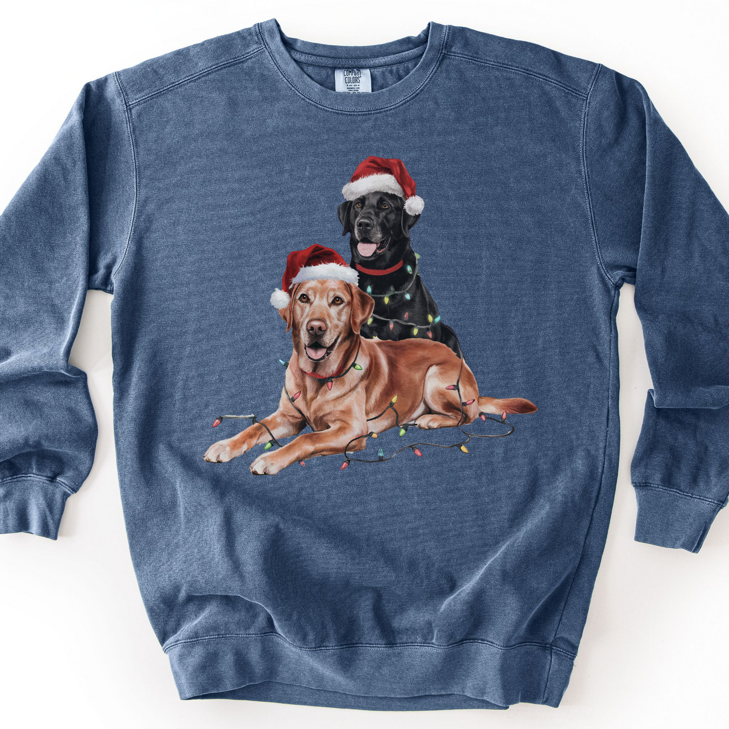 Black and Fox Red Labs Christmas Lights Sweatshirt