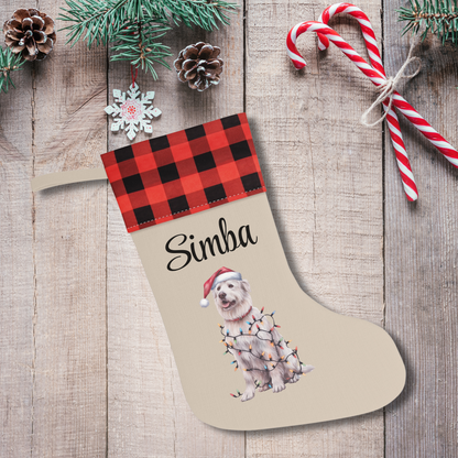 Personalized Kuvasz Christmas Stocking, Holiday Decor Gift for Pet Lovers