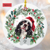 Load image into Gallery viewer, Personalized Cocker Spaniel Ornament, Custom Dog Christmas Ornament, Customized Pet Name Ornament, Pet Memorial, Custom Dog Keepsake
