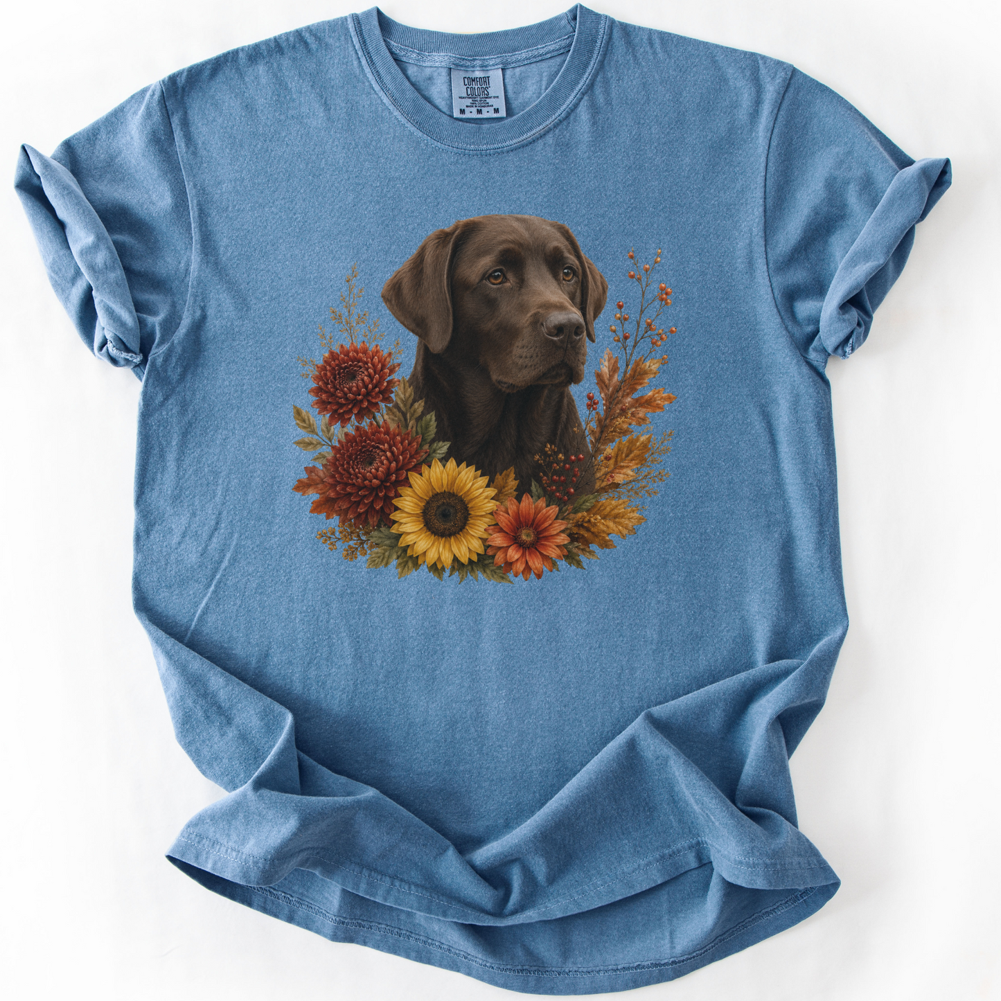Chocolate Labrador Autumn Floral Shirt