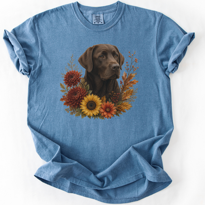 Chocolate Labrador Autumn Floral Shirt