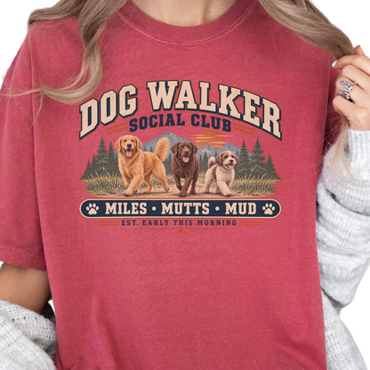 Dog Walker Shirt, Dog Walker Social Club Tee, Funny Professional Dog Walker Gift