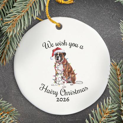 Christmas Boxer Ornament, Boxer Mom, Christmas Lights Dog Keepsake, Christmas Dog, Gift For Dog Lover, Boxer
