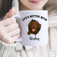 Load image into Gallery viewer, Personalized Chocolate Lab Life’s Better With My Dog Mug
