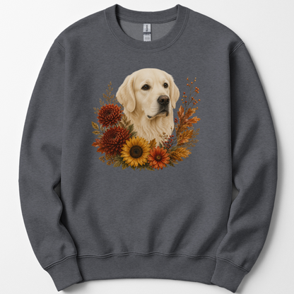 English Cream Golden Retriever Autumn Floral Sweatshirt