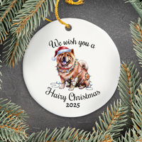 Load image into Gallery viewer, Christmas Chow Chow Ornament, Christmas Lights Dog Keepsake
