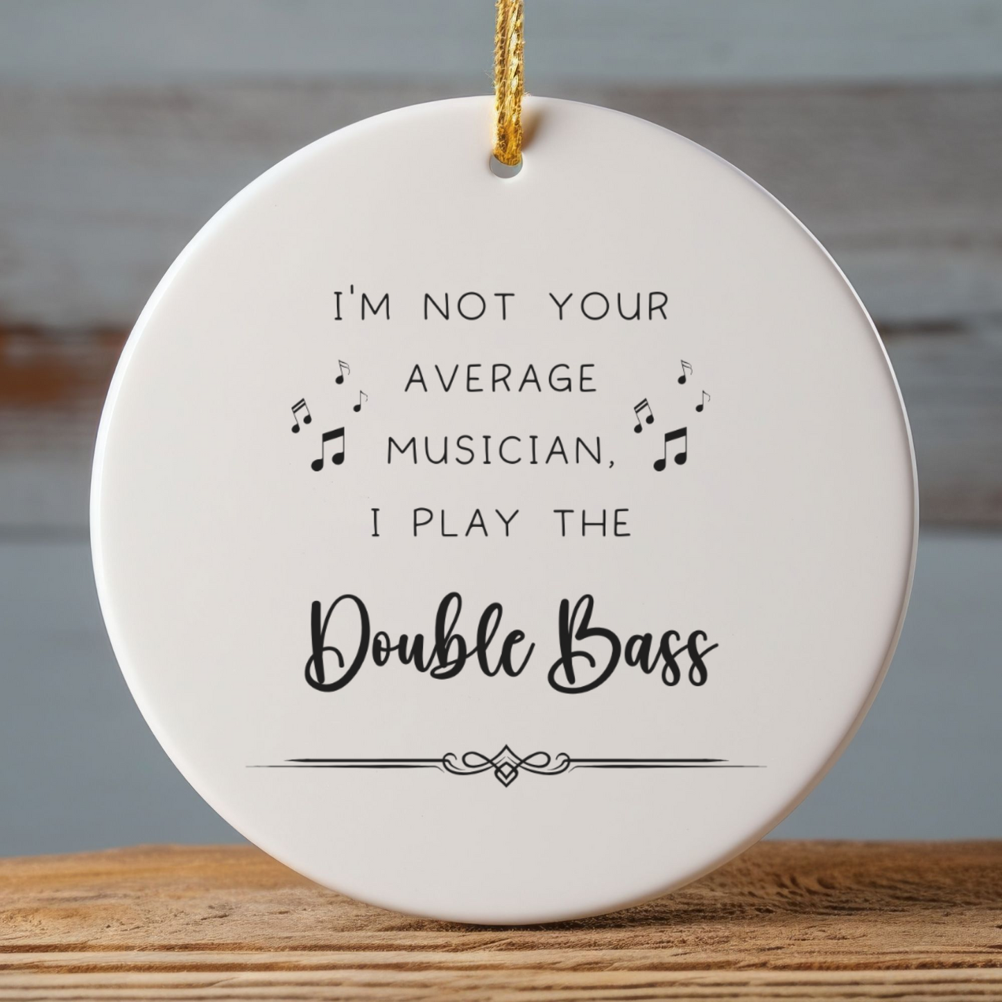 Funny Double Bass Ornament Musician Christmas Gift Orchestra Bass Player Decor