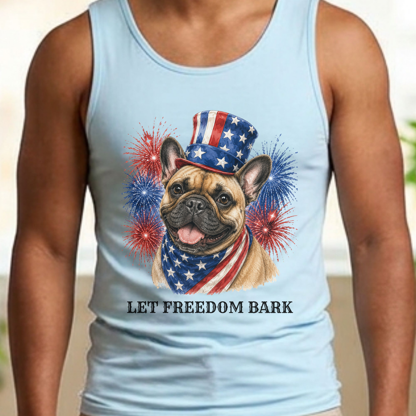 Patriotic French Bulldog Tank Top