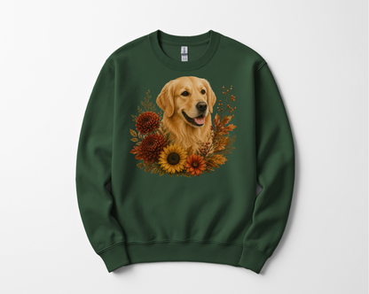 Golden Retriever Autumn Floral Sweatshirt