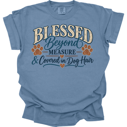 Blessed Beyond Measure Dog Hair Shirt, Christian Dog Mom Gift, Dog Lover Tee