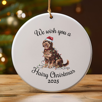 Load image into Gallery viewer, Christmas Portuguese Water Dog Ornament, Christmas Lights Dog Keepsake
