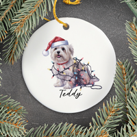 Load image into Gallery viewer, Maltese Christmas Ornament, Personalized Dog Keepsake
