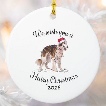 Christmas Borzoi Ornament, Christmas Lights Dog Keepsake, Christmas Dog, Borzoi Mom, Gift For Dog Lover, Borzoi